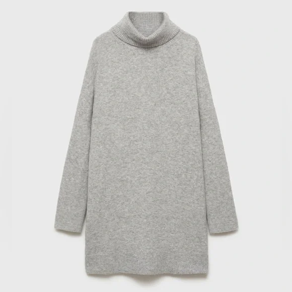 Mango Grey Turtleneck Dress NWT - Picture 2 of 5